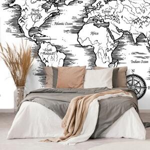 Samolepící tapeta mapa světa v nádherném provedení - 450x300 cm
