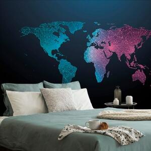 Samolepící tapeta noční mapa světa - 225x150 cm