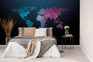 Samolepící tapeta noční mapa světa - 375x250 cm