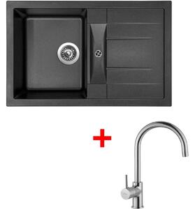 Set Sinks CRYSTAL 780 Metalblack+VITALIA