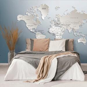 Samolepící tapeta mapa světa v originálním provedení - 375x250 cm
