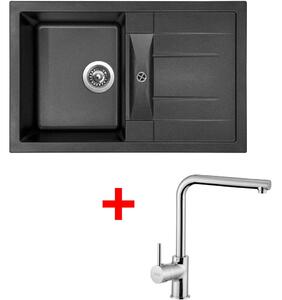 Set Sinks CRYSTAL 780 Metalblack+ELKA
