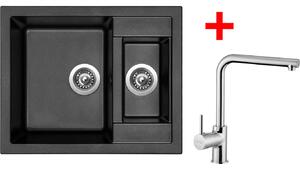 Set Sinks CRYSTAL 615.1 Metalblack+ELKA