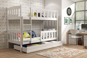 Vikio Dětská patrová postel 90x200 cm v bílé barvě F1176