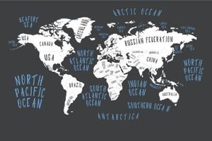 Tapeta mapa světa v moderním provedení - 150x100 cm