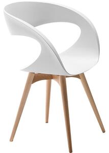 MIDJ - Židle RAFF s dřevěnou podnoží