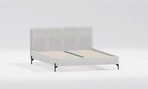 Světle šedá čalouněná dvoulůžková postel s roštem 140x200 cm Barker – Ropez
