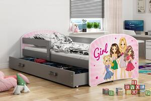 Dětská postel Luki - Grafit (Girl) 160x80 cm