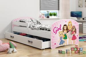 Dětská postel Luki - Bílá (Girl) 160x80 cm