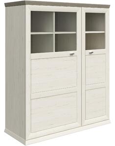 VYSOKÁ KOMODA, šedá, bílá, 110/134,2/43 cm Hom`in - Vysoké komody