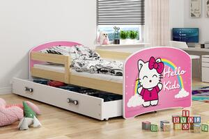 Dětská postel Luki - Přírodní (Kitty) 160x80 cm