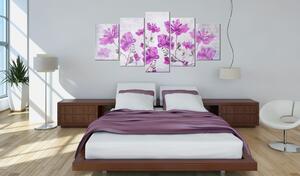 Obraz - Fialové květy 100x50