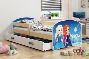 Dětská postel Luki - Přírodní (Frozen) 160x80 cm