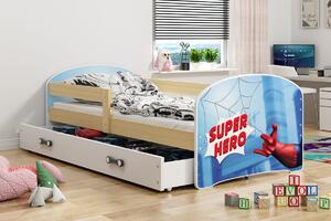 Dětská postel Luki - Přírodní (Spider) 160x80 cm