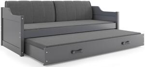 BMS Group Dětská postel s výsuvnou přistýlkou DAVID grafit Velikost postele: 190x80 cm, Barva výplní: Zelená