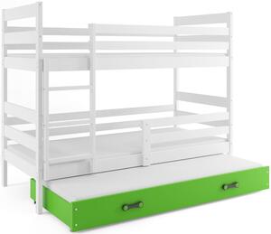 BMS Group Dětská patrová postel s přistýlkou ERYK bílá Velikost postele: 160x80 cm, Barva šuplíku: Růžová