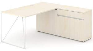 NARBUTAS - Pracovní stůl AIR se skříňkou (P) 160x160