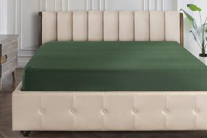 Barevné napínací prostěradlo Klinmam Home Jersey, barva moss green, 100x200 cm