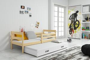 BMS Group Dětská postel s výsuvnou přistýlkou ERYK borovice Velikost postele: 190x80 cm, Barva šuplíku: Bílá