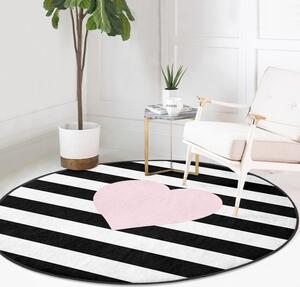 Černo-bílý dětský koberec ø 80 cm Comfort – Mila Home