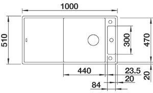 Granitový dřez Blanco AXIA III XL 6 S InFino černá skl.kráj.deska oboustr.prov. s exc