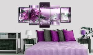 Obraz - Abstraktní rostliny - Fialové lilie 100x50