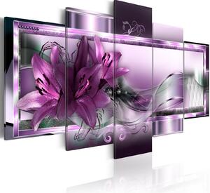 Obraz - Abstraktní rostliny - Fialové lilie 100x50