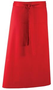 Premier Workwear Dlouhá zástěra do pasu s kapsou - Červená