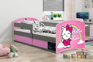 BMS Group Dětská postel Luki 1 160x80 - Grafit - Kočička