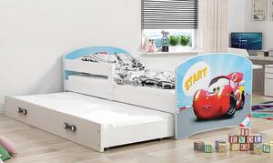 Dětská postel Luki 2 - Bílá - 160x80 s přistýlkou