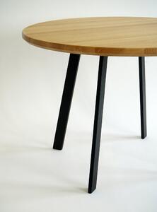 Kulatý jídelní stůl Rondo s masivní dubovou deskou 900 mm