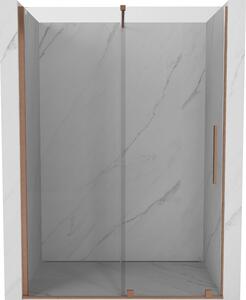 Mexen Velar, posuvné dveře do otvoru 130x200 cm, 8mm čiré sklo, měděná matná, 871-130-000-01-65