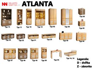 Dubová komoda ATLANTA typ 45 dub pálený