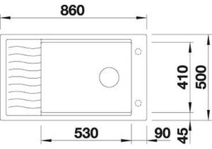 Granitový dřez Blanco ELON XL 8 S InFino šedá skála oboustr. bez exc. + přísluš