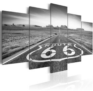 Obraz - Route 66 - černobílá 100x50