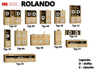 ORLANDO/ROLANDO dubová komoda 3D typ 49 dub jantar