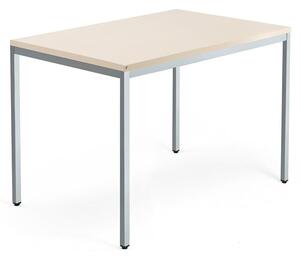 AJ Produkty Psací stůl QBUS, 4 nohy, 1200x800 mm, stříbrný rám, bříza