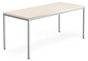 AJ Produkty Psací stůl QBUS, 4 nohy, 1800x800 mm, stříbrný rám, bříza