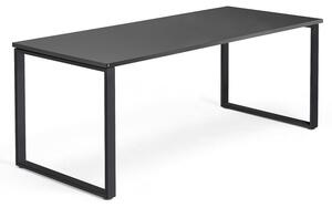 AJ Produkty Psací stůl QBUS, O-podnož, 1800x800 mm, černý rám, černá