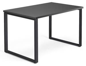 AJ Produkty Psací stůl QBUS, O-podnož, 1200x800 mm, černý rám, černá