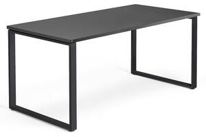 AJ Produkty Psací stůl QBUS, O-podnož, 1600x800 mm, černý rám, černá