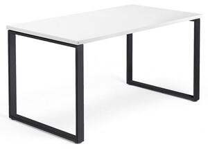 AJ Produkty Psací stůl QBUS, O-podnož, 1400x800 mm, černý rám, bílá