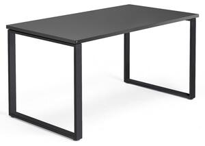 AJ Produkty Psací stůl QBUS, O-podnož, 1400x800 mm, černý rám, černá