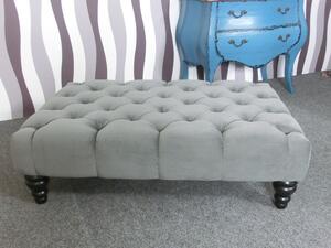 (2411) CANYON Chesterfield luxusní taburet šedý