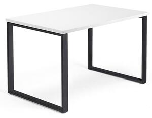 AJ Produkty Psací stůl QBUS, O-podnož, 1200x800 mm, černý rám, bílá