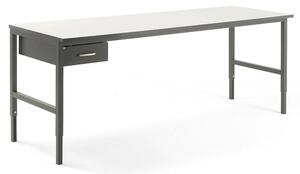 AJ Produkty Pracovní stůl CARGO, 2400x750 mm, 1 zásuvka