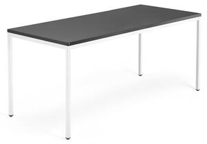 AJ Produkty Psací stůl QBUS, 4 nohy, 1800x800 mm, bílý rám, černá
