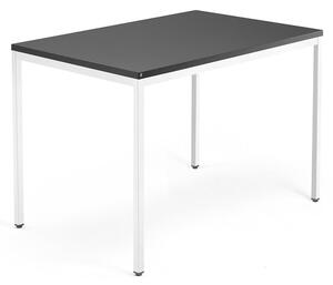 AJ Produkty Psací stůl QBUS, 4 nohy, 1200x800 mm, bílý rám, černá