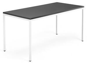 AJ Produkty Psací stůl QBUS, 4 nohy, 1600x800 mm, bílý rám, černá