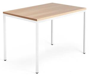 AJ Produkty Psací stůl QBUS, 4 nohy, 1200x800 mm, bílý rám, dub